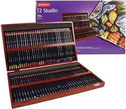 Derwent Studio kleurpotloden houten kist 72 stuks (aanbieding)