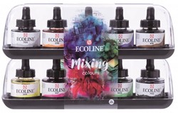 Ecoline kunststof mixing set met 10 kleuren 30 ml.