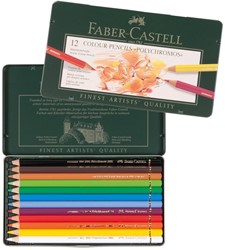 Faber Castell Polychromos kleurpotloden metalen doos 12 stuks