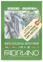 Fabriano wit ecologisch tekenpapier bloks 200 grams 50 vel A4
