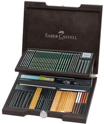 Faber Castell pitt monochrome houten koffer 86-delig