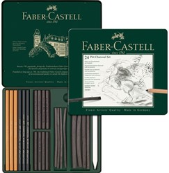 Faber Castell pitt monochrome houtskool set 24-delig
