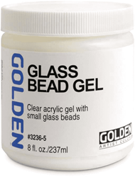 Golden glass bead gel