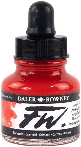 Daler Rowney FW acrylic inkt - crimson - flacon 29,5 ml
