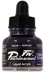 Daler Rowney FW parelmoer acryl inkt - moon violet - flacon 29,5 ml
