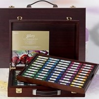 Gallery handgemaakte pastels - houten kist 100 stuks ASSORTIE