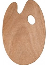 Houten palet gelakt 5 mm. ovaal 20x30 cm.