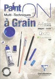 Clairefontaine paint á grain multi-techniek blok 20 vel A5 (14.8 x 21 cm.)