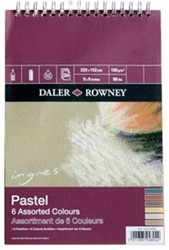 Daler Rowney ingres/pastelblok 160 gr. donkere tinten 24 vel 15x23 cm