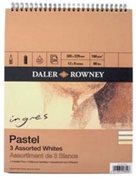 Daler Rowney ingres/pastelblok 160 gr. natuur/antiekwit/creme 24 vel 30x40 cm