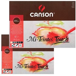 Canson mi-teintes touch pastelblok 24x32 cm. 335 grams - 12 vel- 4 natuurtinten