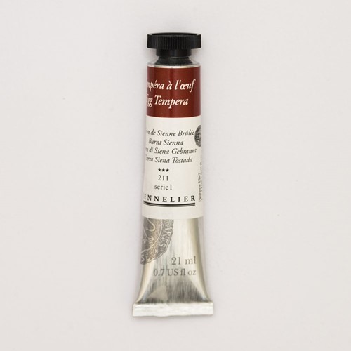 sennelier ei-tempera sienna gebrand - tube 21 ml.