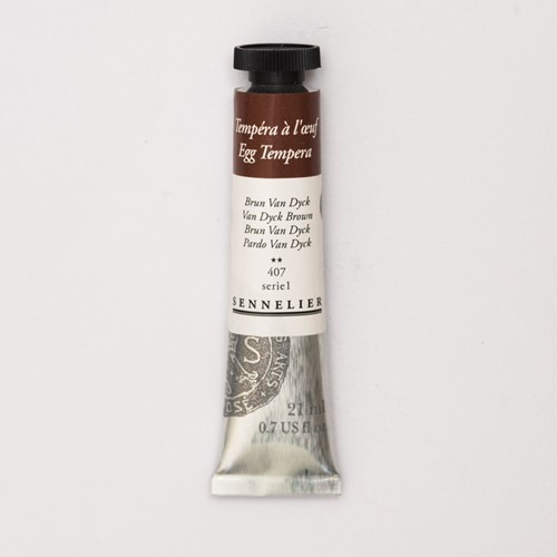 sennelier ei-tempera van dijckbruin - tube 21 ml.