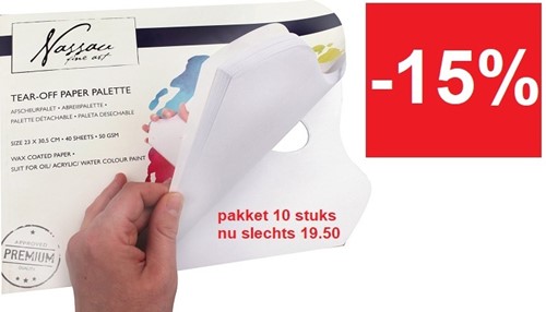 Nassau fine art afscheurpalet 23x30.5 cm. pakket 10 stuks