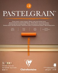 Pastelgrain blok natuurtinten assortie 360 grs. 12 vel 24x30 cm.