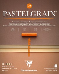 Pastelgrain blok natuurtinten assortie 360 grs. 12 vel 18x24 cm.