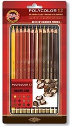 Kohinoor Polycolor kleurpotloden set 12 bruintinten