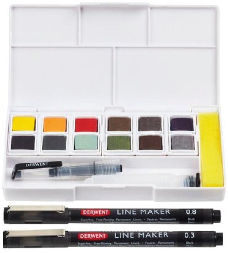 Derwent Line and Wash paint pan set Martin Brinkhuis