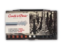 Conté Carré krijt - zwart / wit / bruin