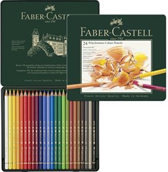 Faber Castell Polychromos kleurpotloden metalen doos 24 stuks