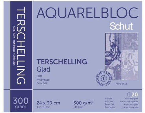 Schut aquarelblok Terschelling glad 300 grams 18x24 cm.