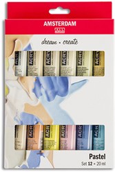 Amsterdam acryl set 12 x 20 ml. pastel