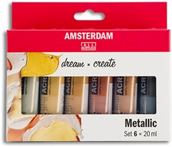 Amsterdam acryl set 6 x 20 ml. metallic