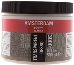 Amsterdam gesso primer transparant - pot 500 ml.