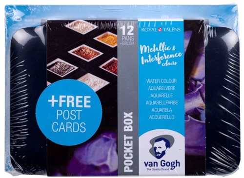 Aquarelverf pocket box Specialty + gratis postcards zwart