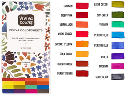 Viviva aquarel coloursheets - original single set 16 kleuren