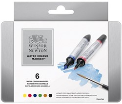 Winsor & Newton watercolour marker set 6 stuks